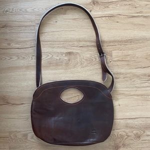 Handmade brown suede bag